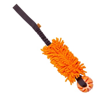 Jucarie pentru dresaj DINGO, Mop, pentru caini, cu minge pentru antrenament, portocaliu/negru Jucarie pentru dresaj DINGO, Mop, pentru caini, cu minge pentru antrenament, portocaliu/negru