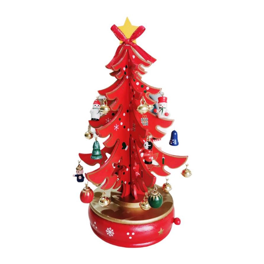 Carusel muzical Craciun tip bradut, rosu
