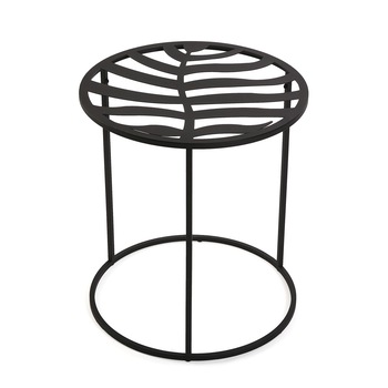 Masuta de cafea rotunta, stil vintage, Versa Home, Negru, metal, 45 x 40 cm