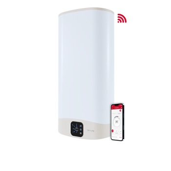 Boiler electric Ariston Velis Dune Wi-Fi 80, 1500 W, instalare orizontala si verticala, 65l, Alb