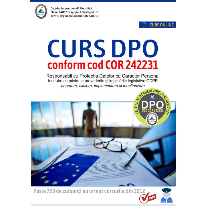 Curs DPO conform cod COR 242231 - formare Responsabil Protectia Datelor