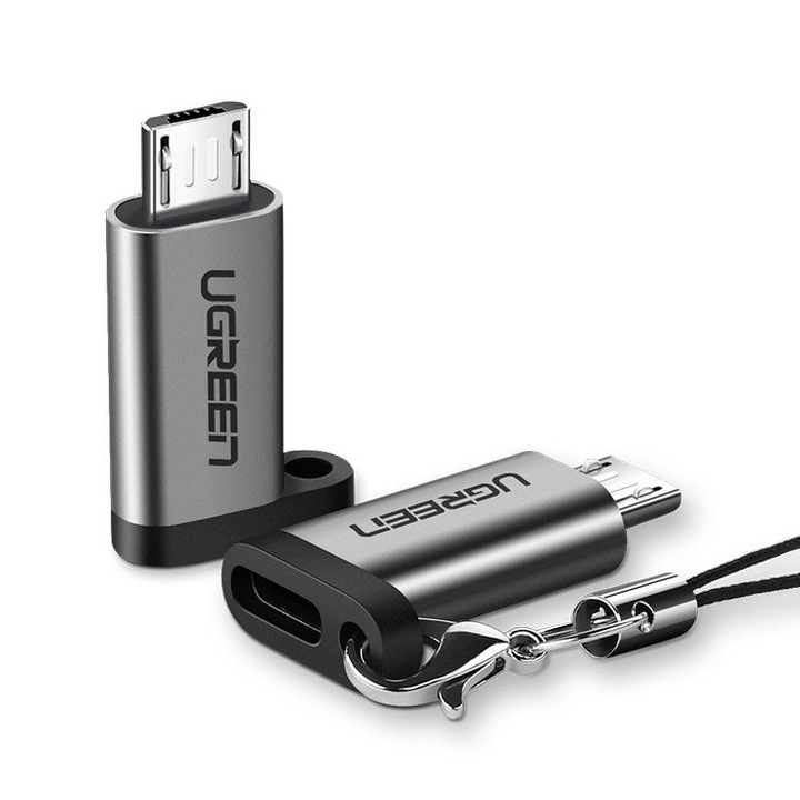 Adaptor Ugreen, USB - C la micro USB, Gri