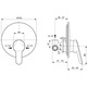 Смесител Ideal Standard Alpha, за душ, за вграждане, вътрешна и външна част, керамичен механизъм, месинг
