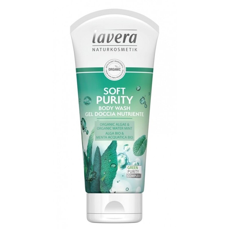 Gel de dus Soft Purity cu alge si menta, LAVERA, 200 ml