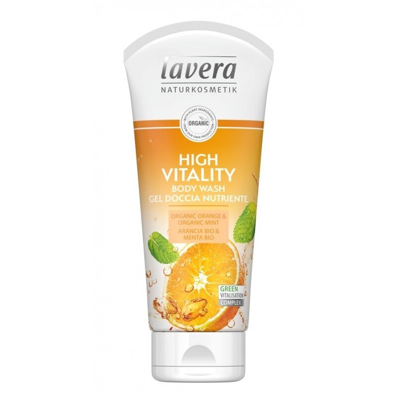 Gel de dus High Vitality cu portocale si menta, LAVERA, 200 ml