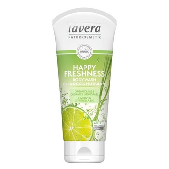 Gel de dus Happy Freshness cu lime si citronella, LAVERA, 200 ml Gel de dus Happy Freshness cu lime si citronella, LAVERA, 200 ml