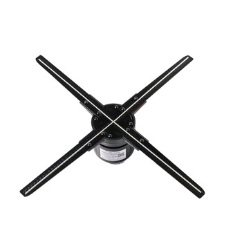 Sistem afisare holograma 3D cu leduri, 70 cm, tip ventilator 4x, negru Sistem afisare holograma 3D cu leduri, 70 cm, tip ventilator 4x, negru