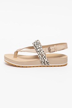 Timberland, Sandale de piele cu bareta separatoare Malibu, Gri deschis/Alb/Negru, 6 Timberland, Sandale de piele cu bareta separatoare Malibu, Gri deschis/Alb/Negru, 6