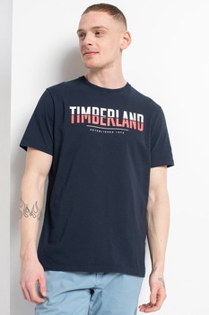 Timberland, Tricou regular fit cu imprimeu logo, Bleumarin inchis/Alb/Rosu