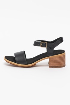 Timberland, Sandale de piele cu toc masiv Laguna Shore, Negru, 6 Timberland, Sandale de piele cu toc masiv Laguna Shore, Negru, 6