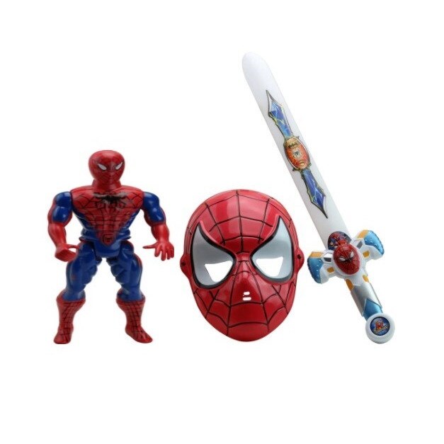 Set The Amazing Spiderman cu masca , sabie cu lumini , figurina si accesorii