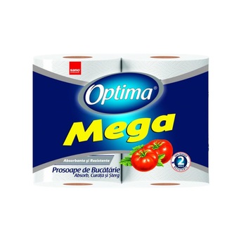 Prosop bucatarie SANO Optima Mega , 2 straturi, 2 role Prosop bucatarie SANO Optima Mega , 2 straturi, 2 role