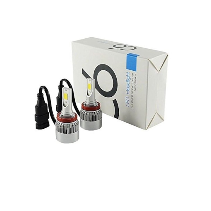 Комплект Led диодни крушки, за фарове HB4 / 9006, 36w, 7600lm 12V, сив