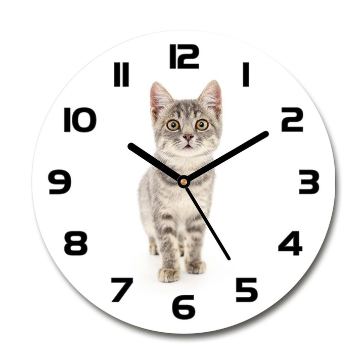 Óra, szürke macska, Szürke, 30fi cm