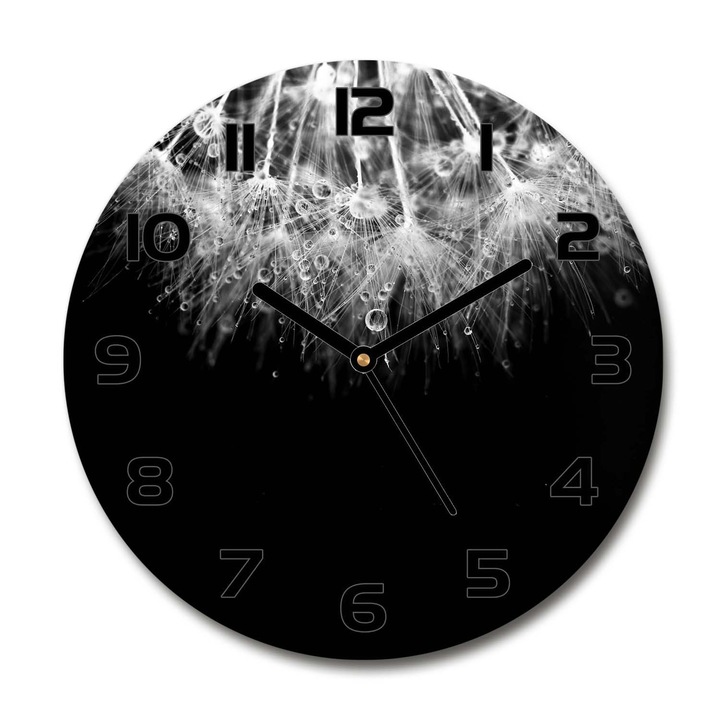 Óra Dekoratív, pitypang magok, Fekete, 30 fi cm