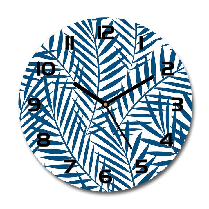 Óra, pálmalevelek, Kék, 30 fi cm