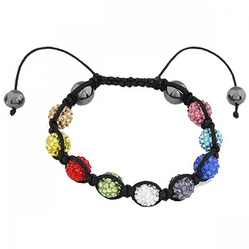 Bratara ZZV cu bilute multicolore din sticla slefuita Bratara ZZV cu bilute multicolore din sticla slefuita