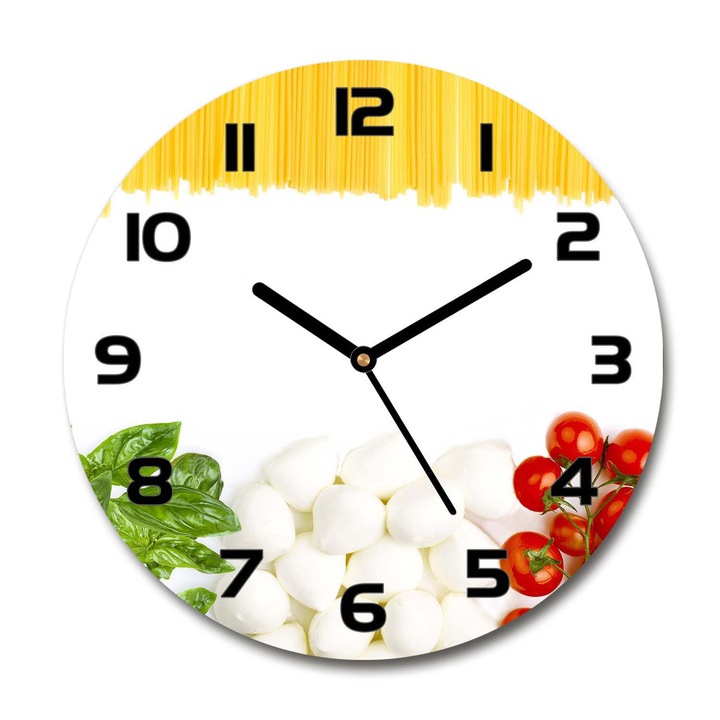 Ceas de perete. de sticla. steag italian. Multicolor. Rotund Ø30 cm. 77880260