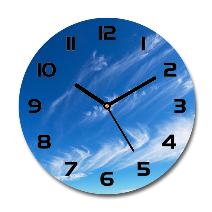 Ceas de perete. de sticla. blue sky blue. Albastru. Rotund Ø30 cm. 73766463
