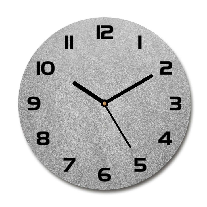 Ceas de perete. de sticla. perete de beton. Gri. Rotund Ø30 cm. 83709107