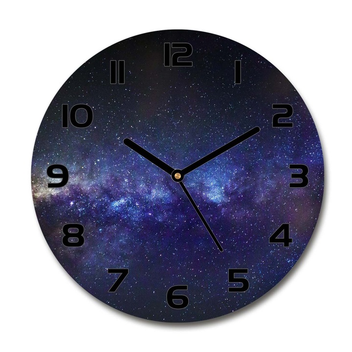 Ceas de perete. de sticla. calea lactee violet. Violet. Rotund Ø30 cm. 89865661