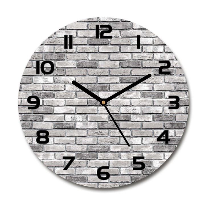 Szobai óra, téglafal, Szürke, 30 fi cm