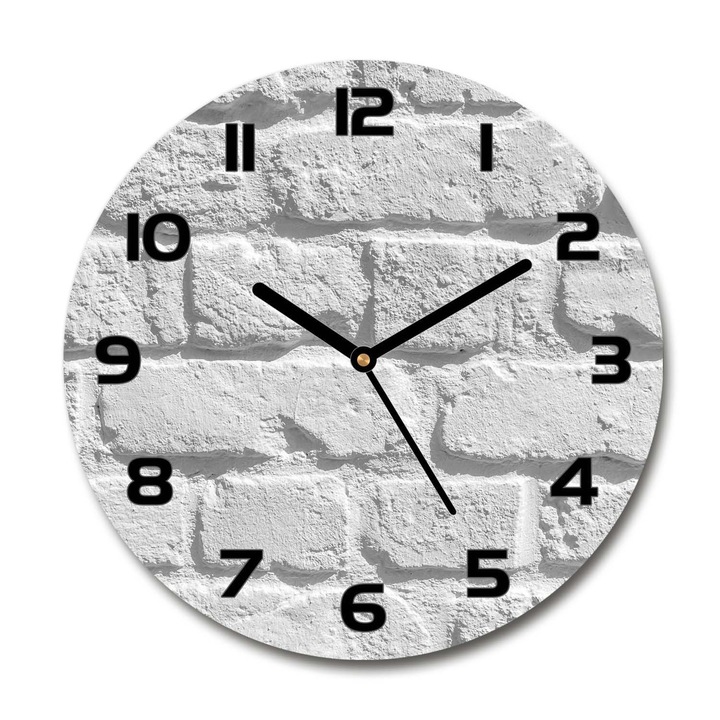 Falióra, téglafal, Fehér/Fekete, 30 fi cm