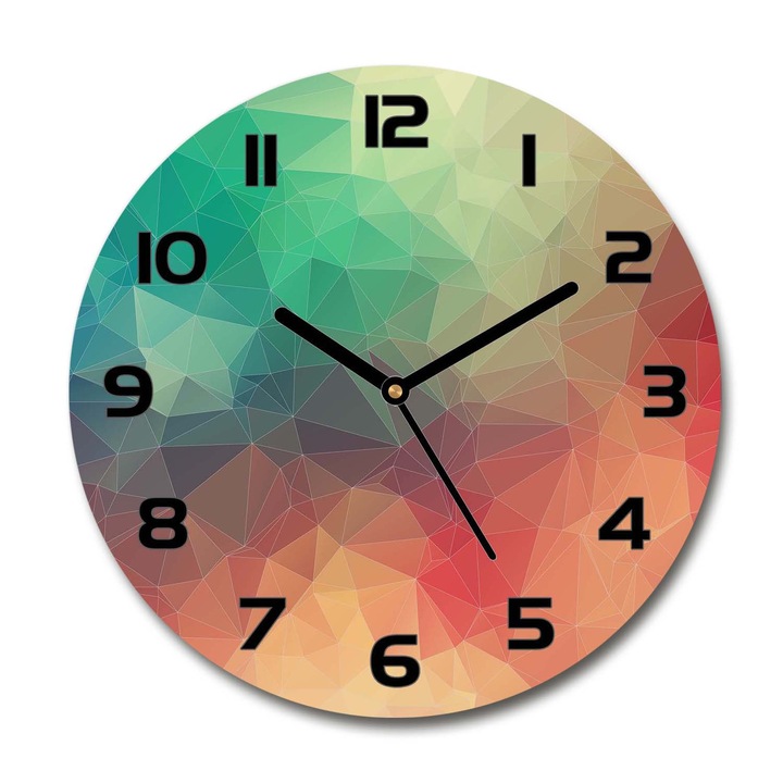 Dekoratív falióra, geometriai háttér, Sokszínű, 30 fi cm