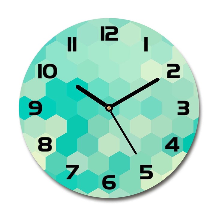 Ceas de perete. de sticla. model de fagure. Verde. Rotund Ø30 cm. 79451289