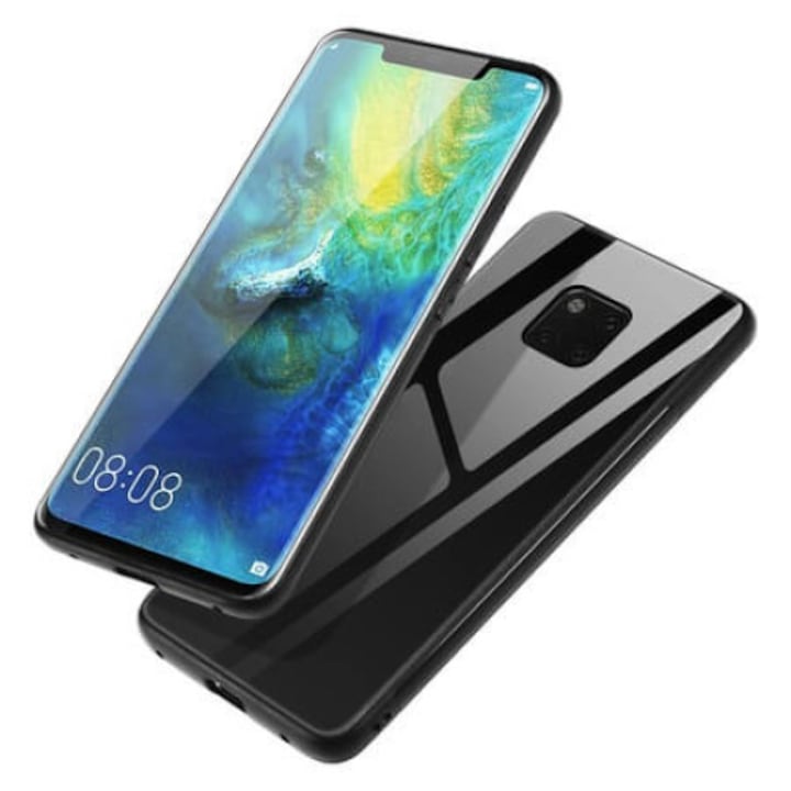 Huawei Mate 20 Pro biztonságos üvegtok / fekete