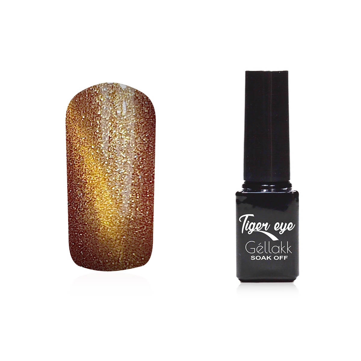 Oja semipermanenta 840 Tiger Eye, MoonbasaNails, Aur, 5ml