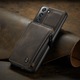 Калъф за Samsung Galaxy S21 Plus, кожа с кадифена текстура, back cover, отделение за карти, джоб с цип, RFID защита, кафяво кафе