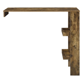 Masa bar Solvesborg DH, en.casa, 120 x 45 x 106 cm, PAL melaminat, efect lemn nuanta inchisa, montabil pe perete cu 2 rafturi Masa bar Solvesborg DH, en.casa, 120 x 45 x 106 cm, PAL melaminat, efect lemn nuanta inchisa, montabil pe perete cu 2 rafturi