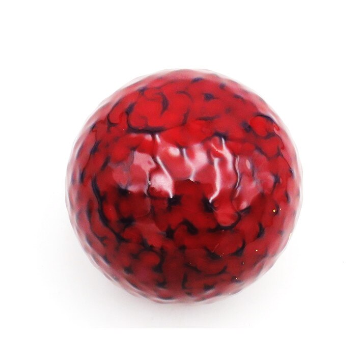 Glob decorativ, 11x11cm, rosu cu insertii in relief mov