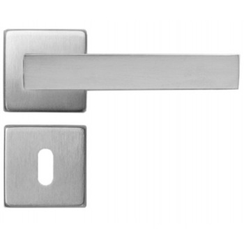 Maner usa Verofer cu rozeta patrata, pentru cheie, crom satinat Maner usa Verofer cu rozeta patrata, pentru cheie, crom satinat
