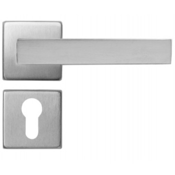 Maner usa Verofer cu rozeta patrata, pentru cilindru, crom satinat Maner usa Verofer cu rozeta patrata, pentru cilindru, crom satinat