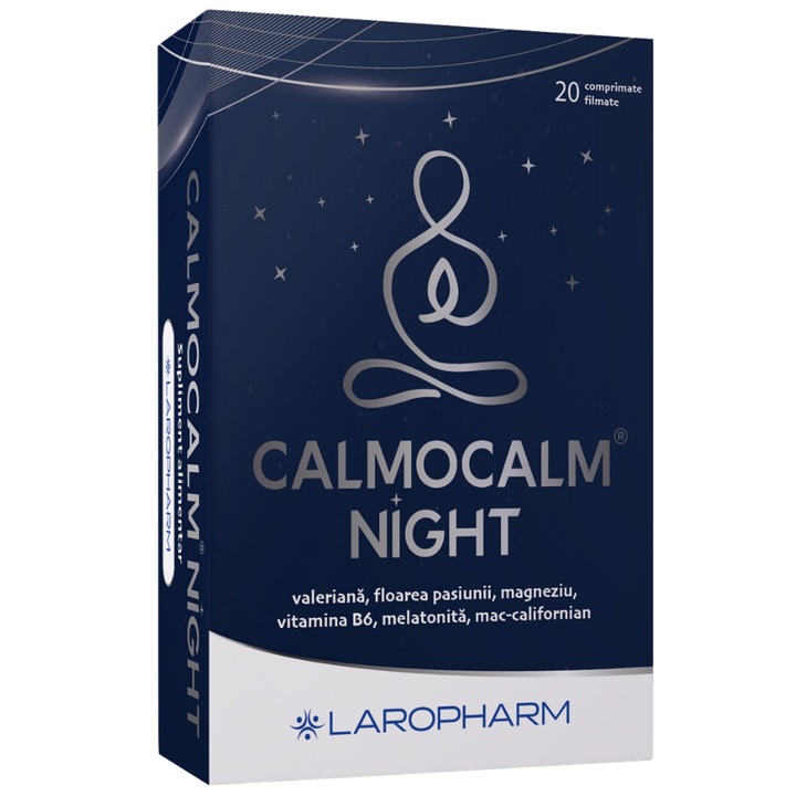 Supliment alimentar Calmocalm night, 20 comprimate filmate