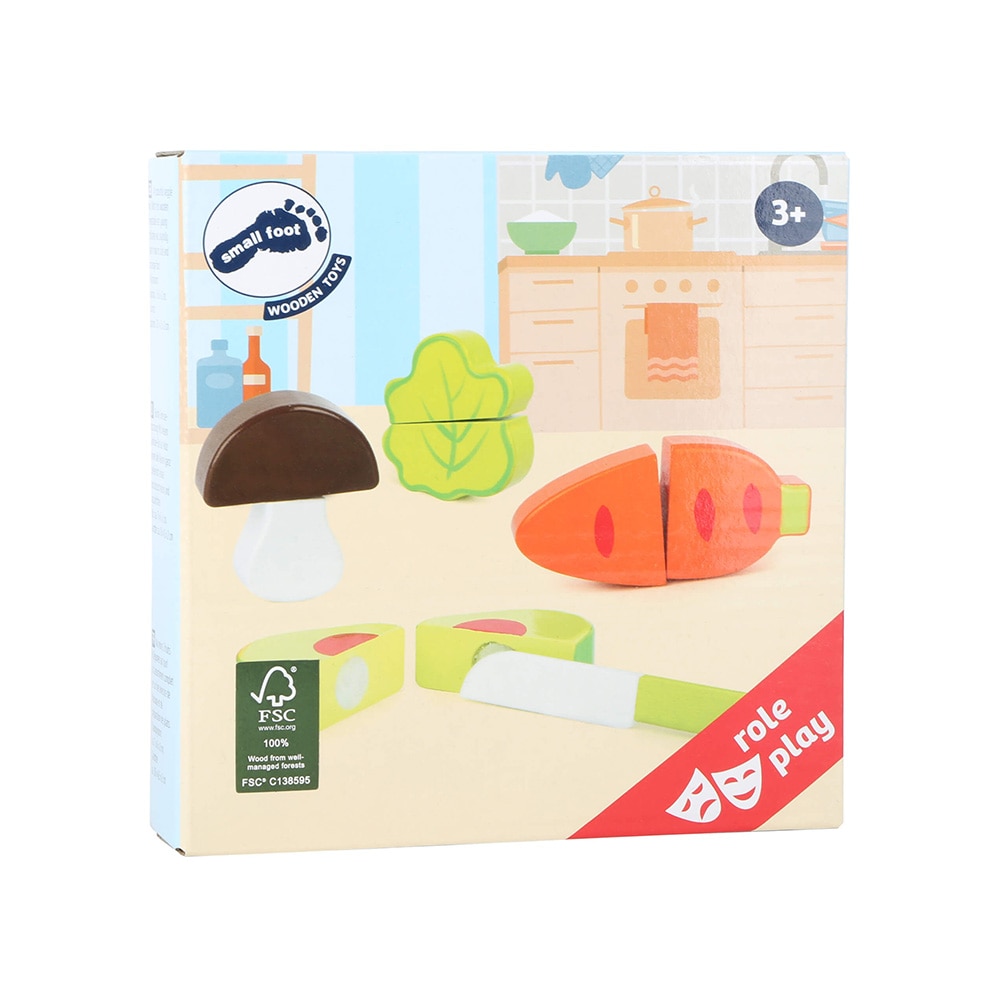 Set de legume, Small Foot, Lemn, Multicolor, 9 bucati
