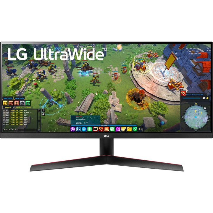 LG UltraWide 29WP60G-B Monitor, 29", IPS, 2560x1080, 1ms, FreeSync, HDR, HDMI, DP, USB-C, Fekete