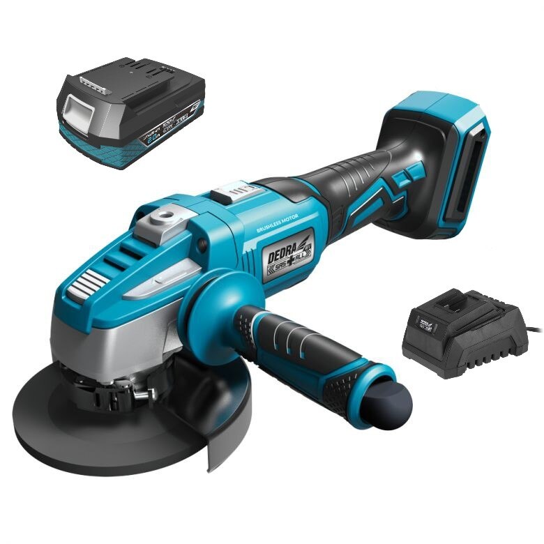 Polizor unghiular fara perii 18V, diametru disc 125 mm cu acumulator si incarcator inclus