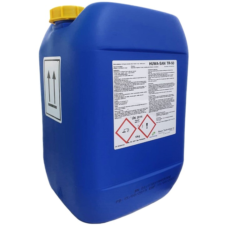 Микроаерофлорен биоцид чрез пулверизиране, HUWA-SAN TR-50, водороден пероксид 50%, 10 кг