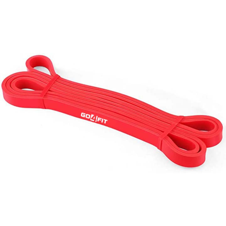 Banda elastica lunga GO4FIT, resistance band pentru fitness, antrenament sala, gimnastica recuperare, rezistenta 7-16 kg, rosie
