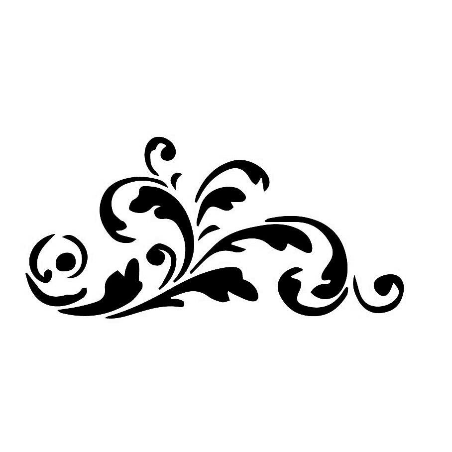 Sablon decorativ XS Baroque, reutilizabil, plastic, maro, 10x21cm