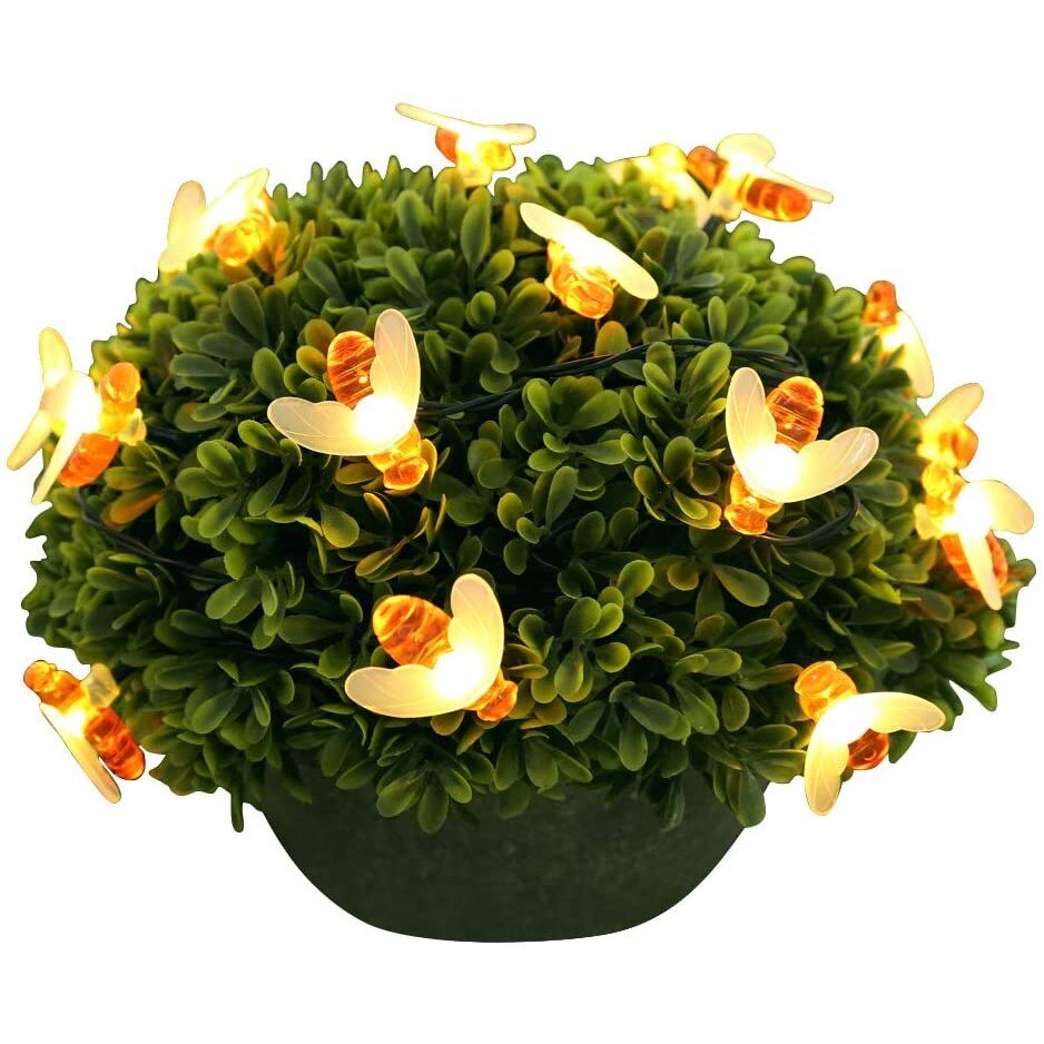 Ghirlanda luminoasa cu incarcare solara, 50 x Sursa de iluminare, 8 Moduri de iluminare, Impermeabil, Lungime 9.4 m, Lumina calda