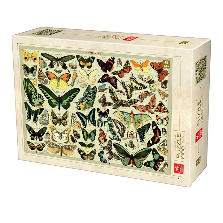 Пъзел Deico - Encyclopedia butterflies, 1000 части