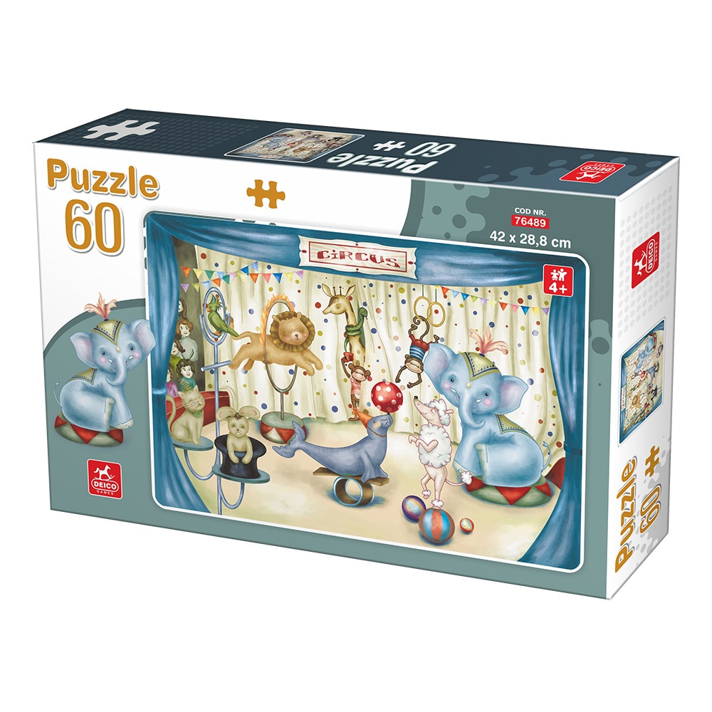 Puzzle Deico - Animale de circ, 60 piese