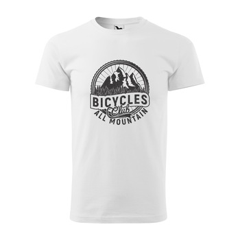 Tricou alb barbati, idee de cadou, pentru biciclisti MTB, Bicycles Club All Mountain, marime XS Tricou alb barbati, idee de cadou, pentru biciclisti MTB, Bicycles Club All Mountain, marime XS