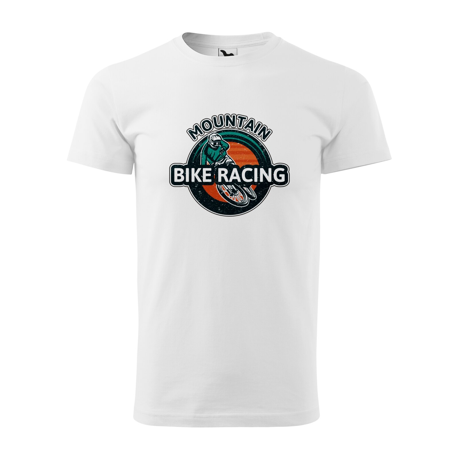 Tricou alb barbati, idee de cadou, pentru biciclisti MTB, Mountain Bike Racing, marime XL