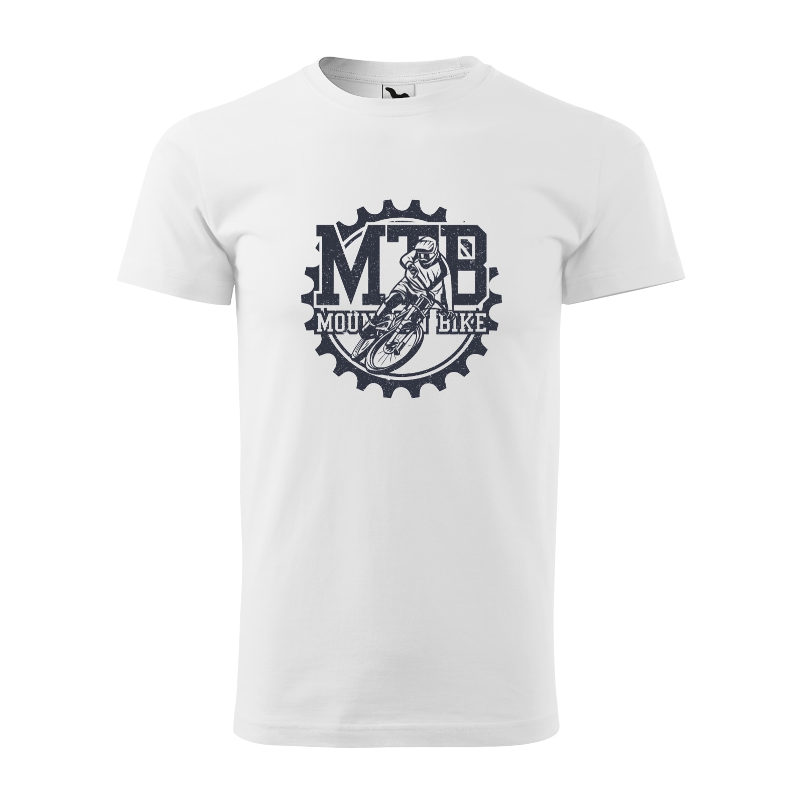 Tricou alb barbati, idee de cadou, pentru biciclisti MTB, Mountain Bike Gear, marime L