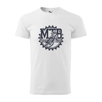 Tricou alb barbati, idee de cadou, pentru biciclisti MTB, Mountain Bike Gear, marime XS